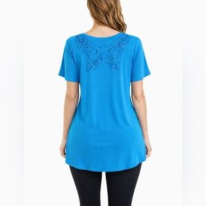 Antthony High-low‎ Tunic Blue Blouse, Size L, NWT